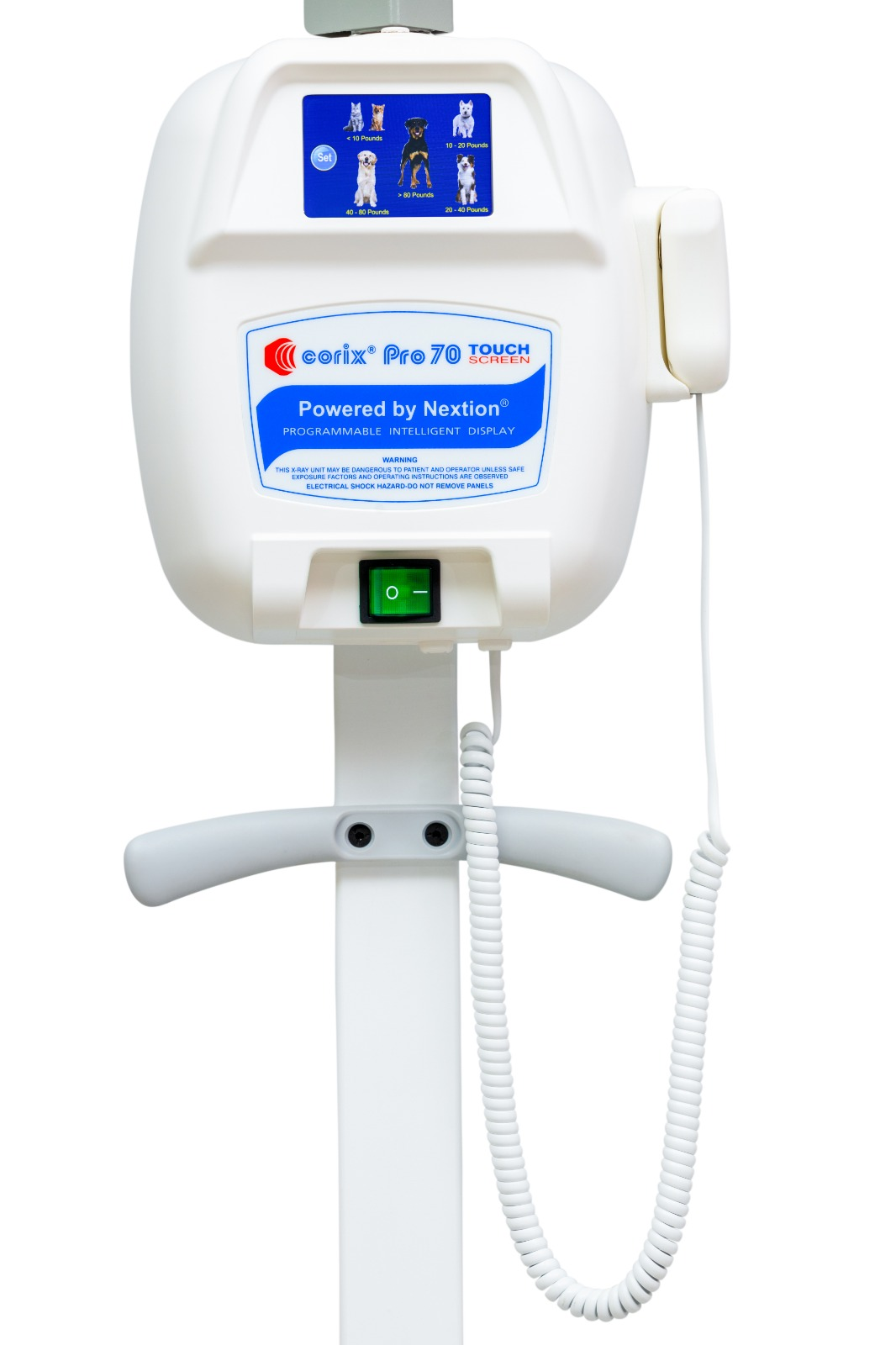 Imagen de equipos Corix diseñados para radiografías periapicales, brindando soluciones seguras y eficientes en radiología veterinaria profesional.